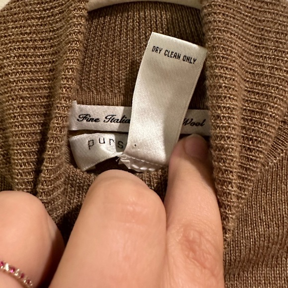 Pursuits Ltd. Camel Women’s Pure Merino Wool Turtleneck Sweater Size Petite Sm - Picture 3 of 4